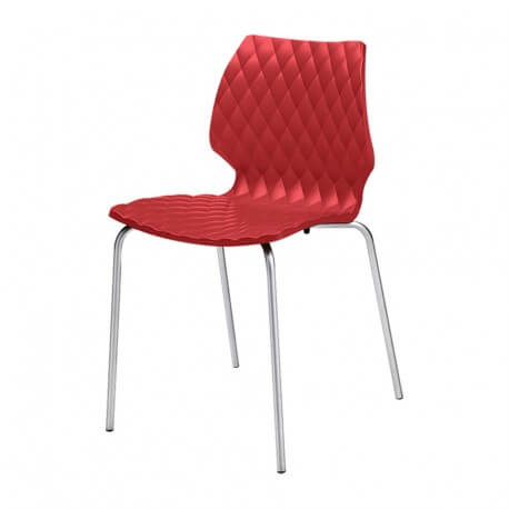 Chaise SOTUFAB PRINCE chromé - Rouge - CHC0045RG