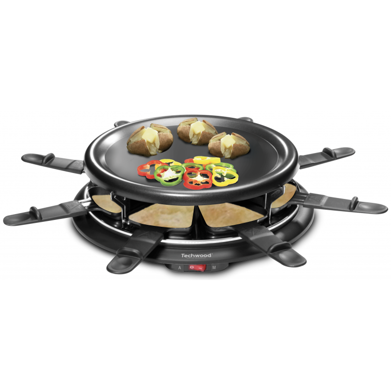 Raclette-grill-8-personnes-crepiere-Techwood-TRA-88