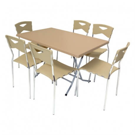 Table RECTANGULAIRE PVC 120x80 cm - Orangé - TC0060ORG