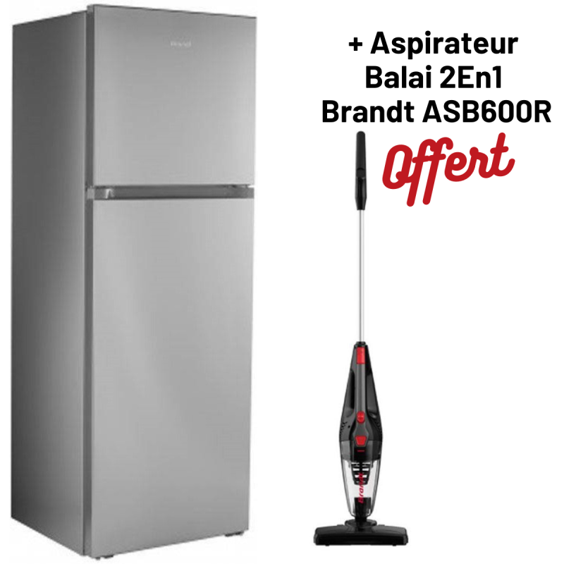 Réfrigérateur BRANDT BD4410NS 420 Litres NoFrost - Silver  + Aspirateur Balai Offert