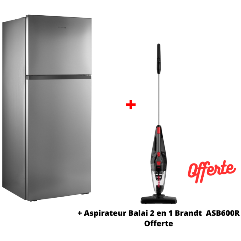 Réfrigérateur BRANDT BD5010NX 500 Litres NoFrost - Inox  + Aspirateur Balai 2 en 1 Brandt