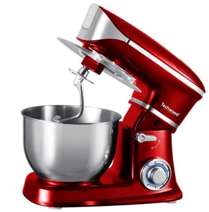 Robot pétrin TECHXOOD 1300W 6.5L Rouge - TCDR-135