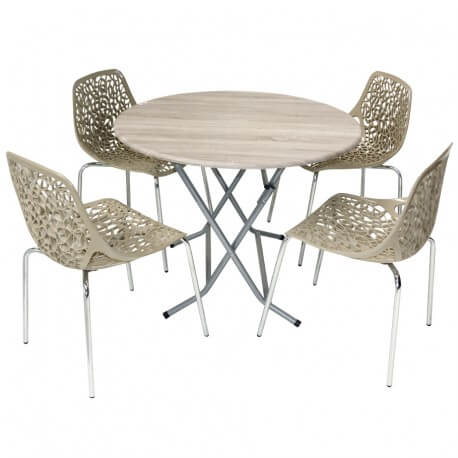 Table pliante SOTUFAB RONDE Ø100 cm PVC - Chaine brut - TC00010CB