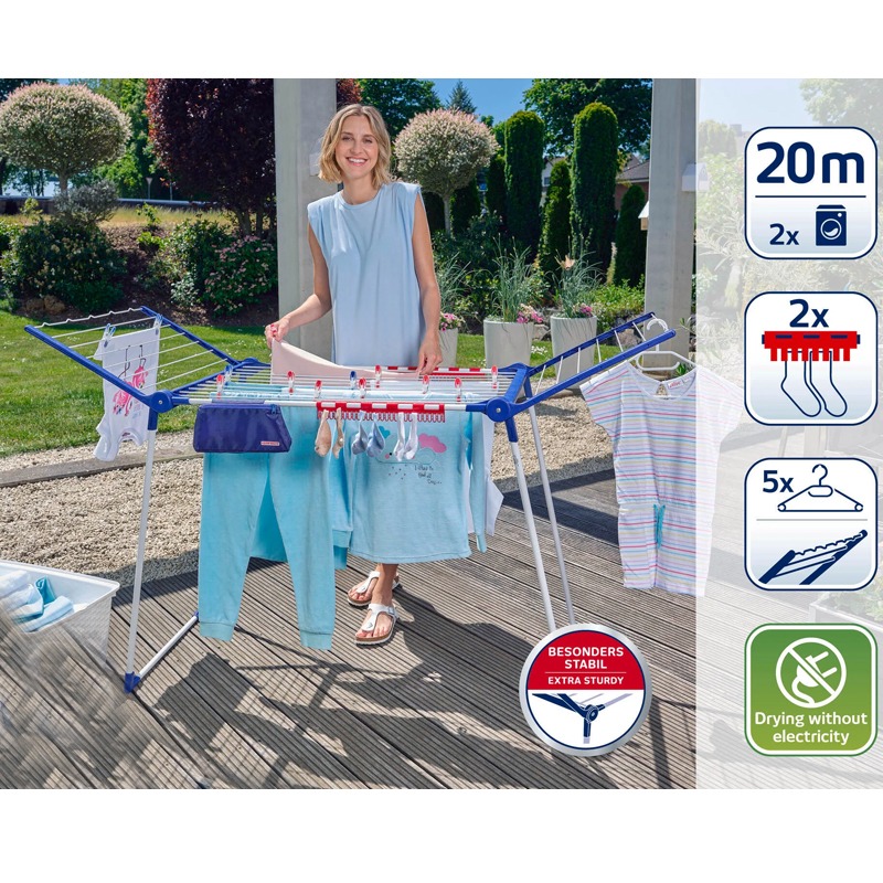 Sèche Linge sur Pied LEIFHEIT 81520 Pegasus 200 Solid - Blanc