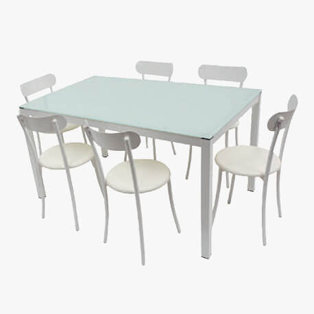 PACK SALLE A MANGER TABLE SERENA + 6 CHAISES SPOT PACK04V