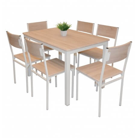 PACK SALLE A MANGER TABLE SERENA +6 CHAISES SERENA PACK02