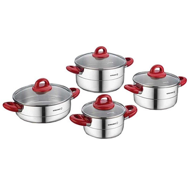 SET DE 8 PIÈCES KORKMAZ HERA INDUCTION - INOX A1087-2