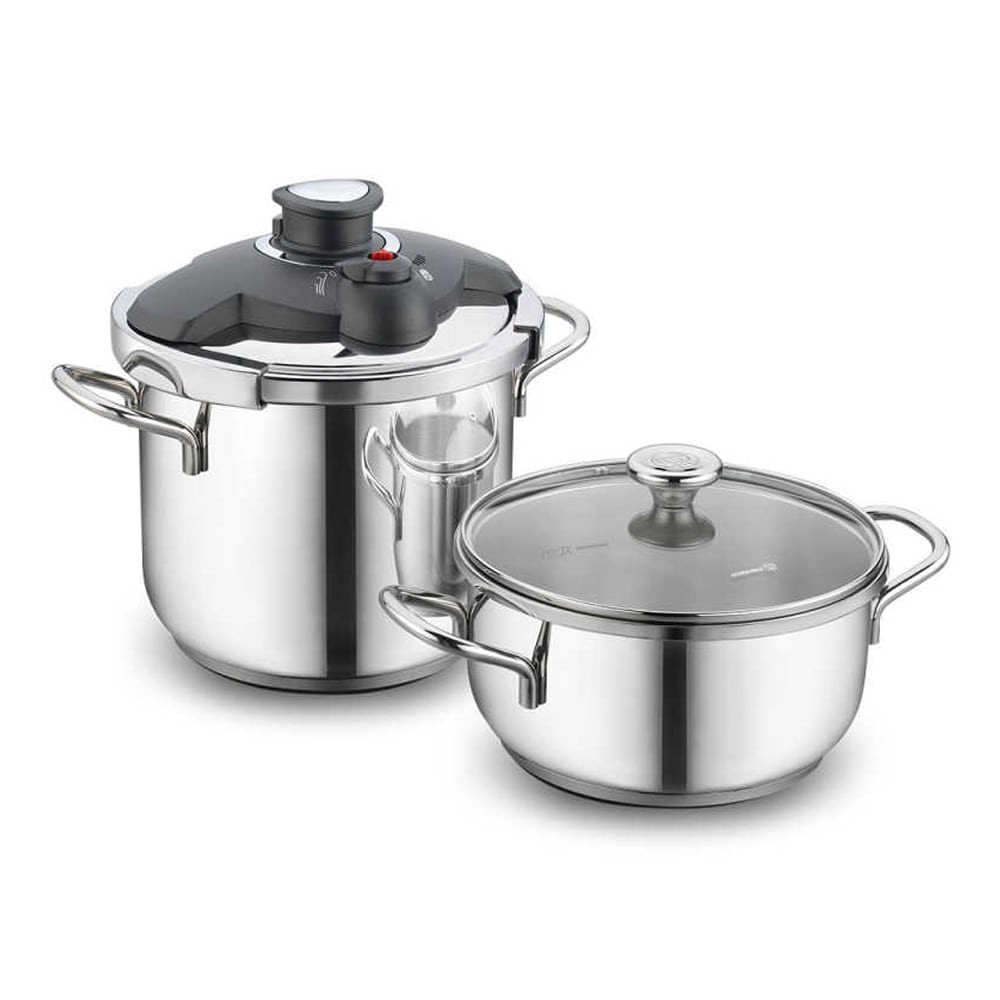 Set de Cuisine KORKMAZ AL?A Pressure Cooker Cocotte + Casserole - Inox - A171