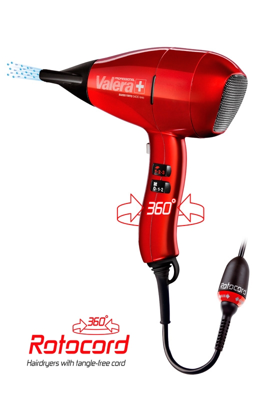 Sèche Cheveux VALERA SWISS Professionnel SN 9400 - 2400W - Nano Ionic - Rouge