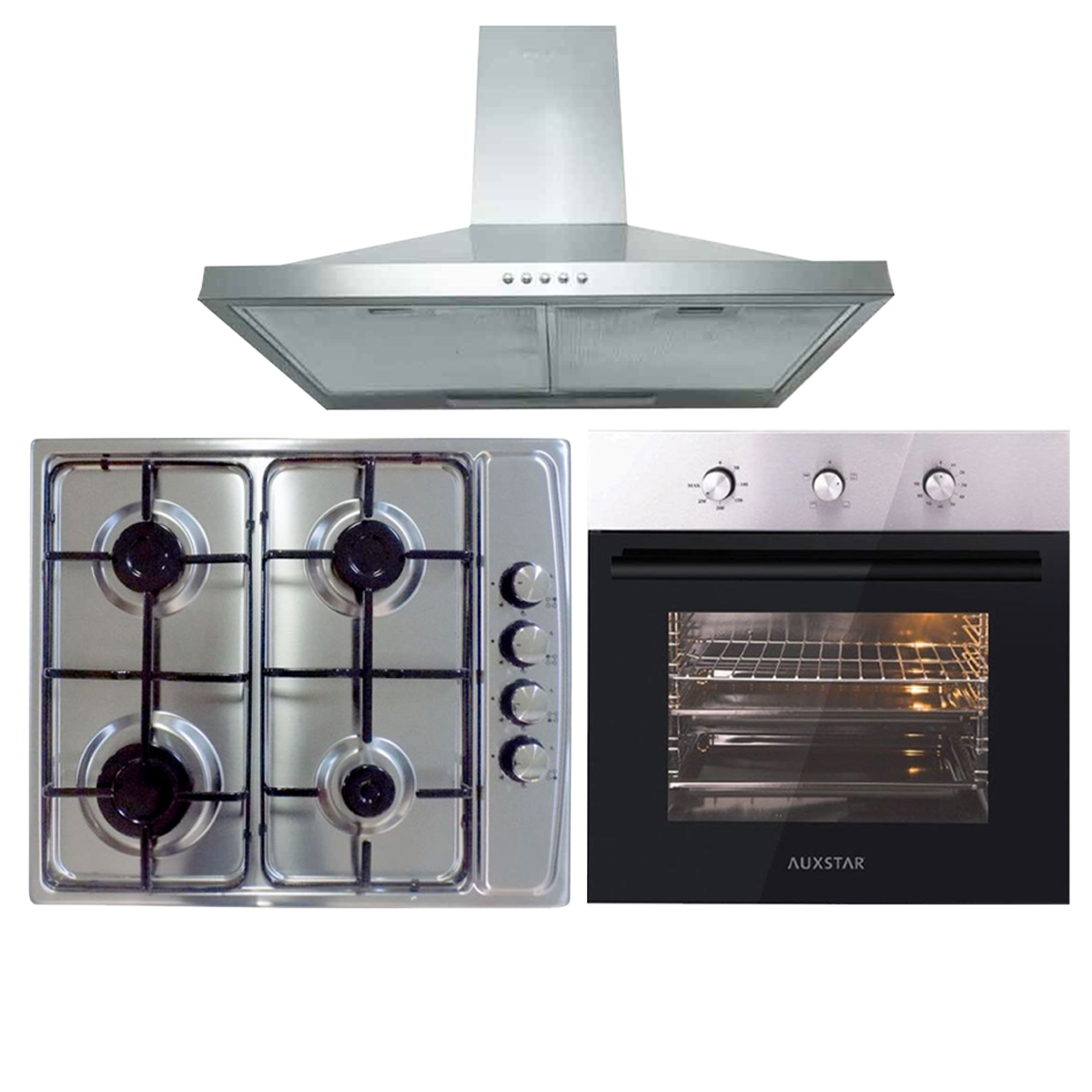 Pack Encastrable  Four + Plaque de Cuisson AUXSTAR + Hotte NEWSTAR