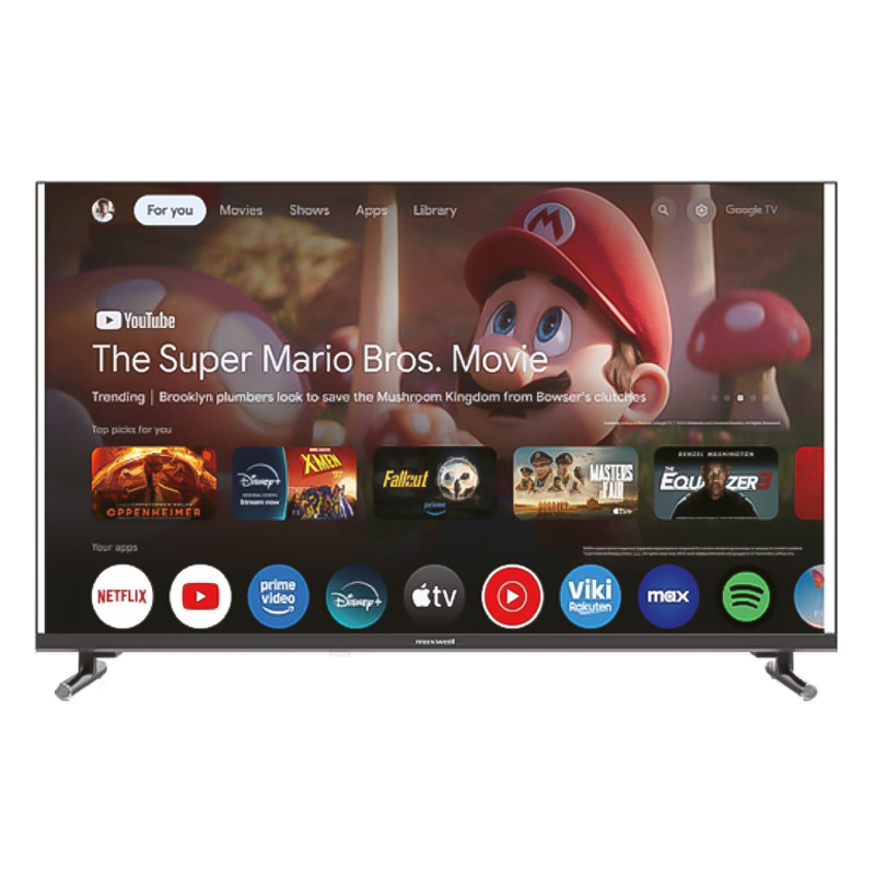 Televiseur MAXWELL 50" MAX-Q50MG60 QLed 4K Smart Google Tv avec Recepteur Integre - Noir