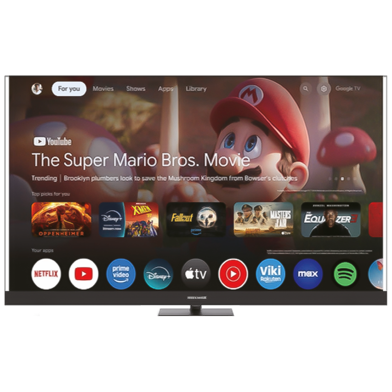 Tv MAXWELL 65" MAX-QA65MG60SB  QLed 4K Smart Google Tv Recepteur Integre avec barre de son - Noir