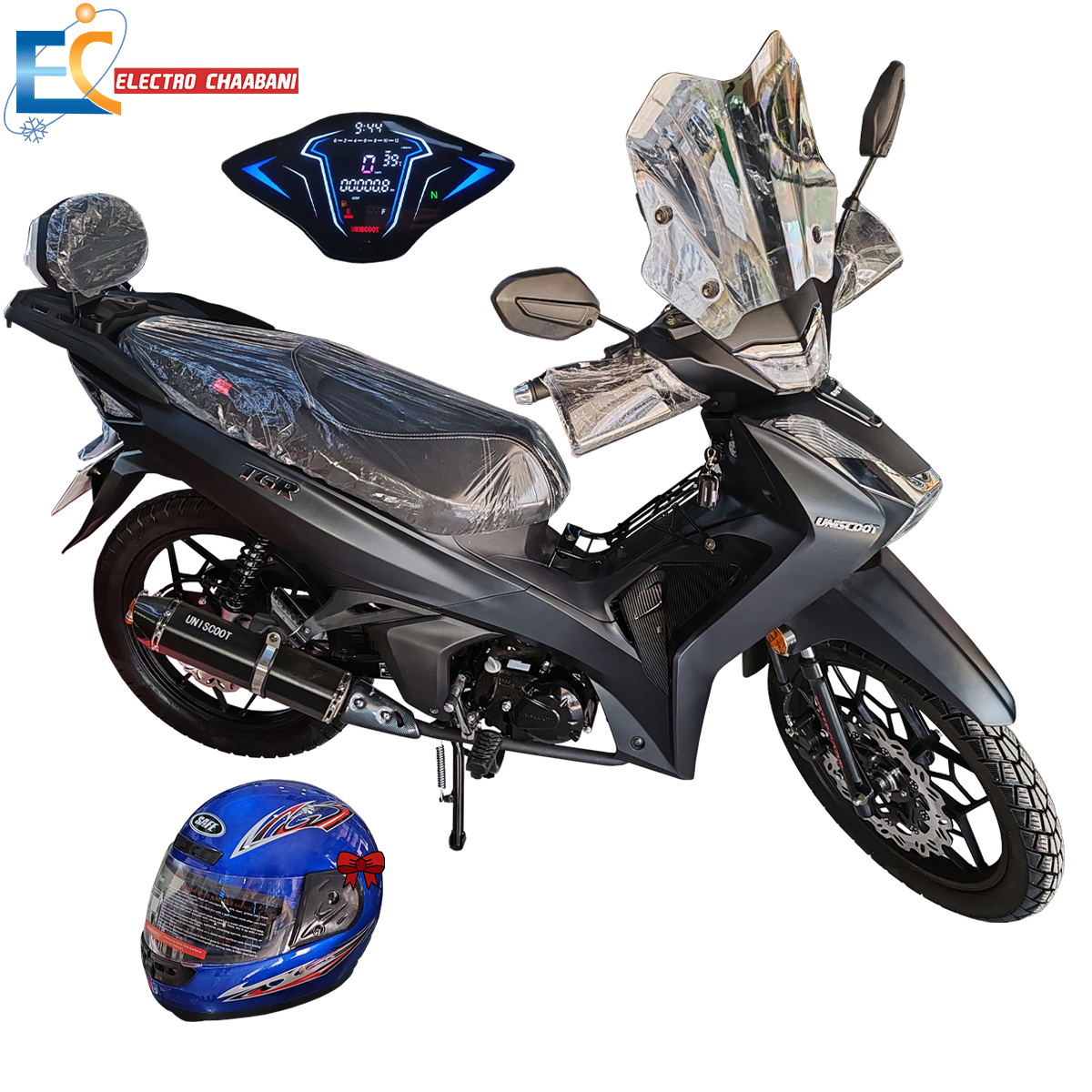 Motocycle UNISCOOT TIGER 125CC - Noir