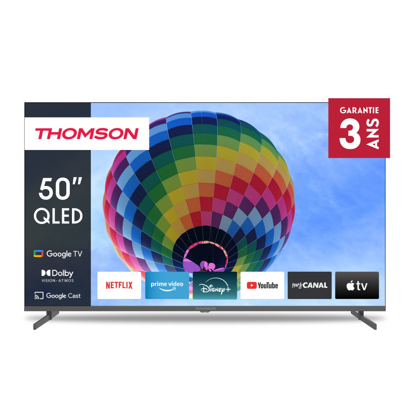 Téléviseur THOMSON 50" 50QG4S14 QLED Side Feet Google Tv - Noir