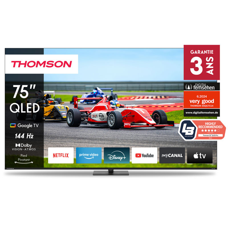 Téléviseur Thomson 75" 75QG7C14 QLED PRO UHD 4K Google Tv - Noir