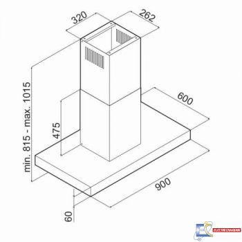 Hotte Centrale FOCUS F919X 90cm - Inox