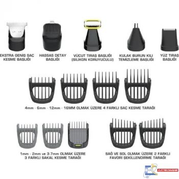 Coffret de tendeuse FAKIR pour homme EXECUTE 2 BLADE - 15 EN 1 - Noir / Rouge