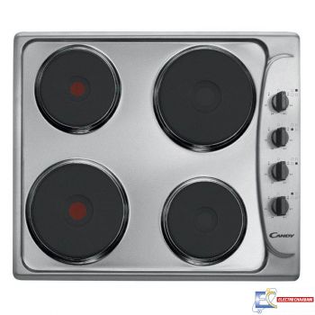 Plaque de cuisson électrique CANDY 4 feux 60 cm -Inox - CLE64X