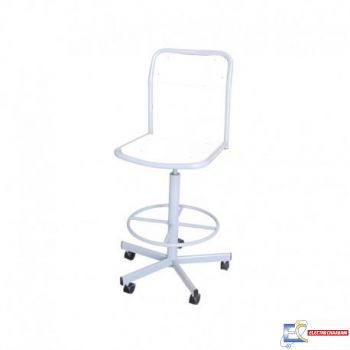 CHAISE LABORATOIRE A HAUTEUR VARIABLE AVEC ROULETTES LABO001