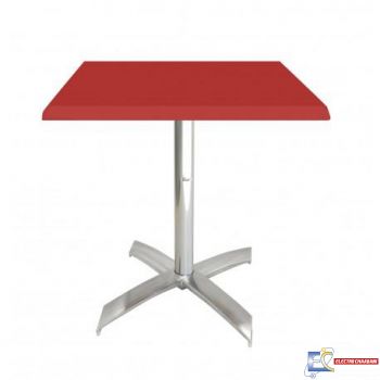 Table 80x80cm WERZALIT SOCLE X ALU TBIS114