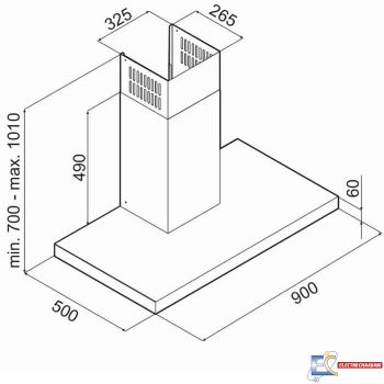 Hotte Cheminée Focus F.918X - 90 cm - Inox