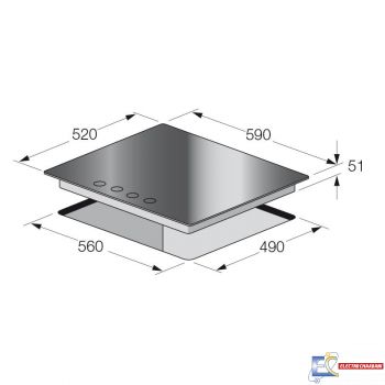 Plaque de Cuisson Focus 4 Feux 60 cm - F405W