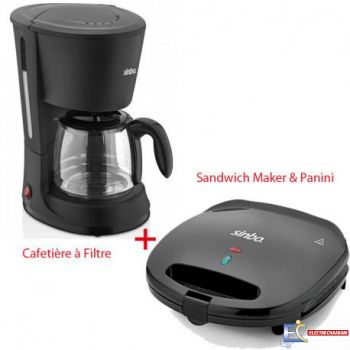 Pack SINBO Cafetière à Filtre SCM-2953 + Sandwich Maker & Panini SSM-2540