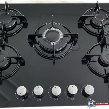 Plaque de Cuisson NEWSTAR 5 feux vitro noir - 4+1 GEBF