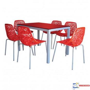 Salle à Manger Serena top en verre 120x80cm TC0058VRG-BC