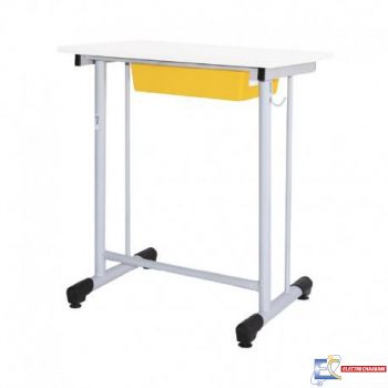 TABLE ECOLIER MONOPLACE A DEGAGEMENT LATERAL+RANGEMENT PLASTIQUE TE34