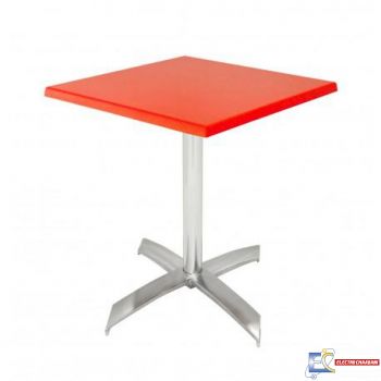 Table 60x60cm WERZALIT SOCLE X ALU TBIS110