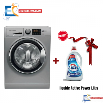 LAVE LINGE FRONTALE ARISTON 9KG 1400 tr/min - RPG 9447 SX EX - SILVER + Gel Liquide Lilas 3 L Offert
