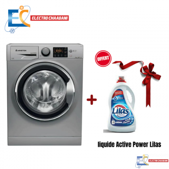 LAVE LINGE FRONTALE ARISTON 9KG SILVER 1400 tr/min - RPG 9447 SX EX + Gel Liquide Lilas 3 L Offert