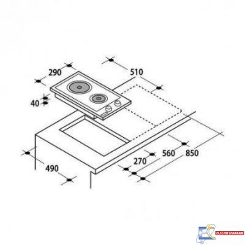 Plaque de Cuisson Candy 2 Feux CDE32/1X Inox