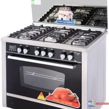 Cuisinière UNIONAIRE GAS.C6090SS-2GC-511 Platinum Plus 5 Feux - Noir