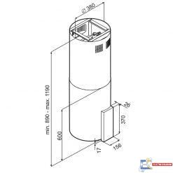 Hotte Centrale VASTO Focus 39 cm Inox