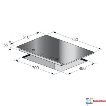 Plaque de Cuisson Focus 5 Feux SOFT 75 Noir