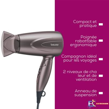 Sèche cheveux compact pliable BEURER HC17 - 1300W