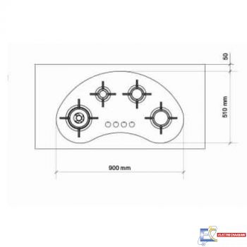 Plaque Encastrable Focus F.818B 90cm Noir