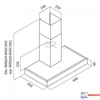 Hotte Pyramidale FOCUS F618X 60 Cm - Inox