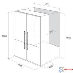 Side by side 4 portes inox 120cm SMART 3300 FOCUS