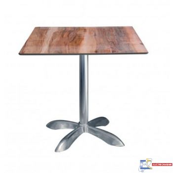 Table 70x70cm COMPACT SOCLE 4 PIEDS ALU TBIS100