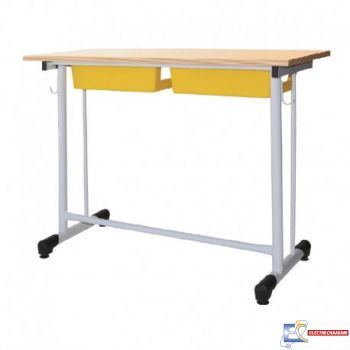 TABLE ECOLIER BIPLACE ADEGAGEMENT LATERAL + RANGEMENT PLASTIQUE TE33