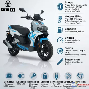 Scooter GSM BWX 125cc ROUGE