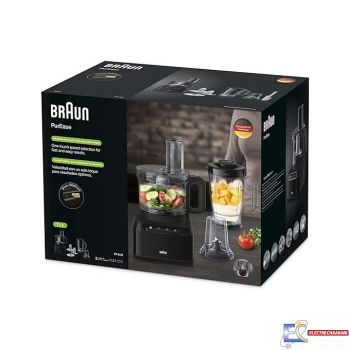 Braun Robot multifonction - FP3132BK - 800W - 2,1L - blender 1,2L - 2 vitesses + pulse