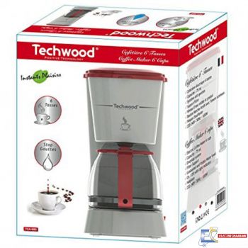 Cafetière TECHWOOD TCA-685 6 Tasses - Gris & Rouge