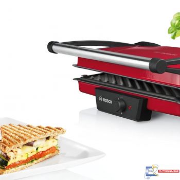 Bosch TFB4402V – Grill Plancha Electrique – Avec 5 niveaux de température ajustables – 1800 W – Rouge