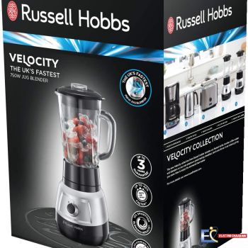 Blender Russell Hobbs Professionnel  25720-56 1,5L, Lames 6 Pointes Revêtement Titane, 3 Programmes, 3 Vitesses - Velocity