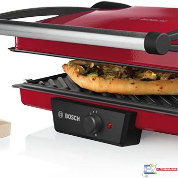 Bosch TFB4402V – Grill Plancha Electrique – Avec 5 niveaux de température ajustables – 1800 W – Rouge