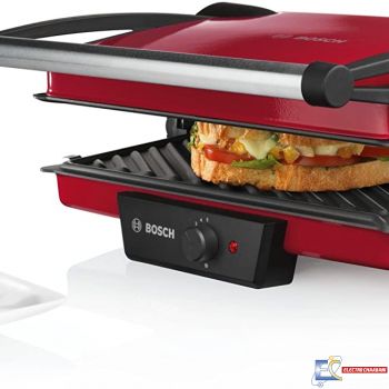 Bosch TFB4402V – Grill Plancha Electrique – Avec 5 niveaux de température ajustables – 1800 W – Rouge